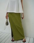 Jacquard slit skirt