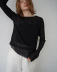 Wave tulle sheer top