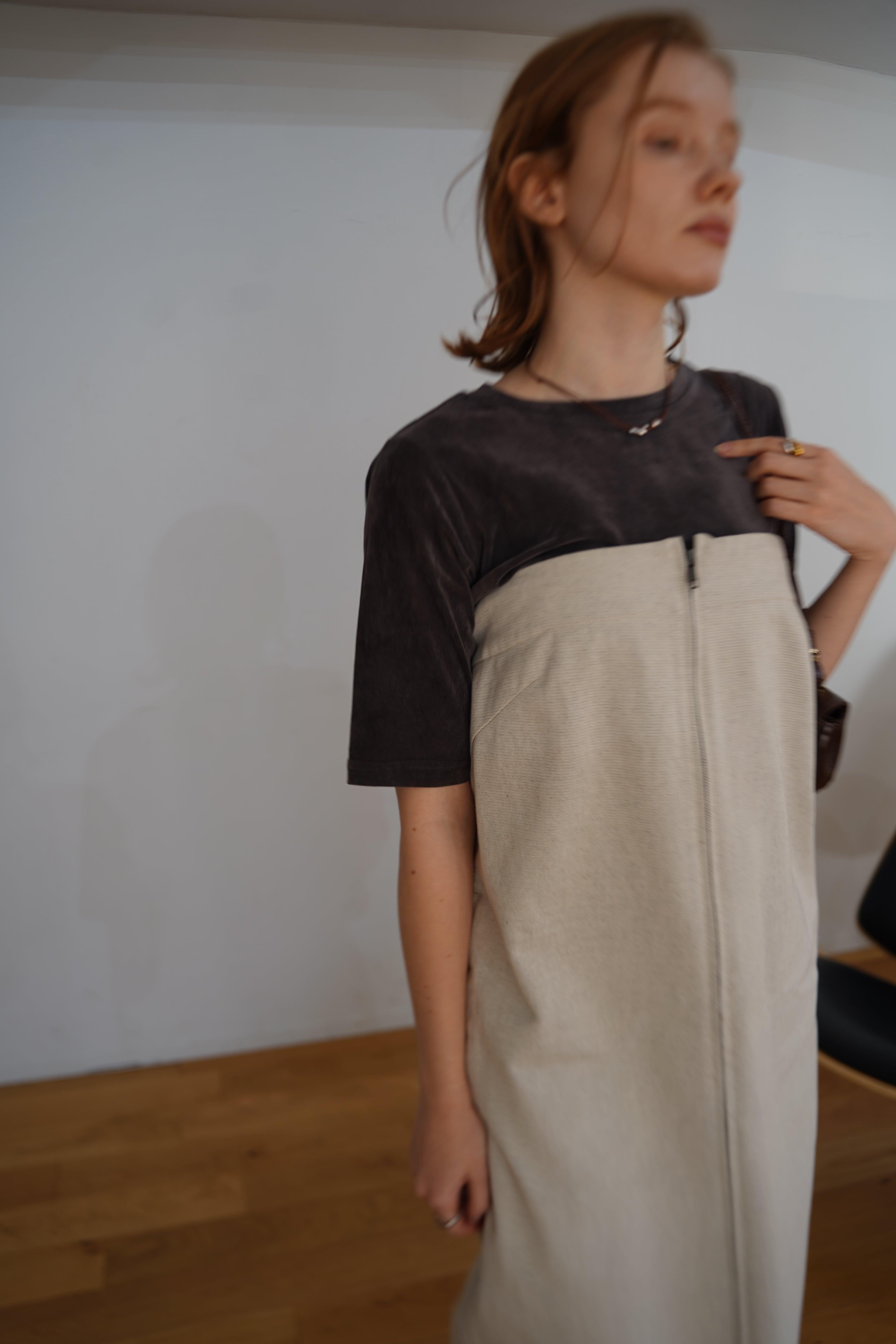 welinoa denim bear zip one-piece ホワイト 【公式通販】 