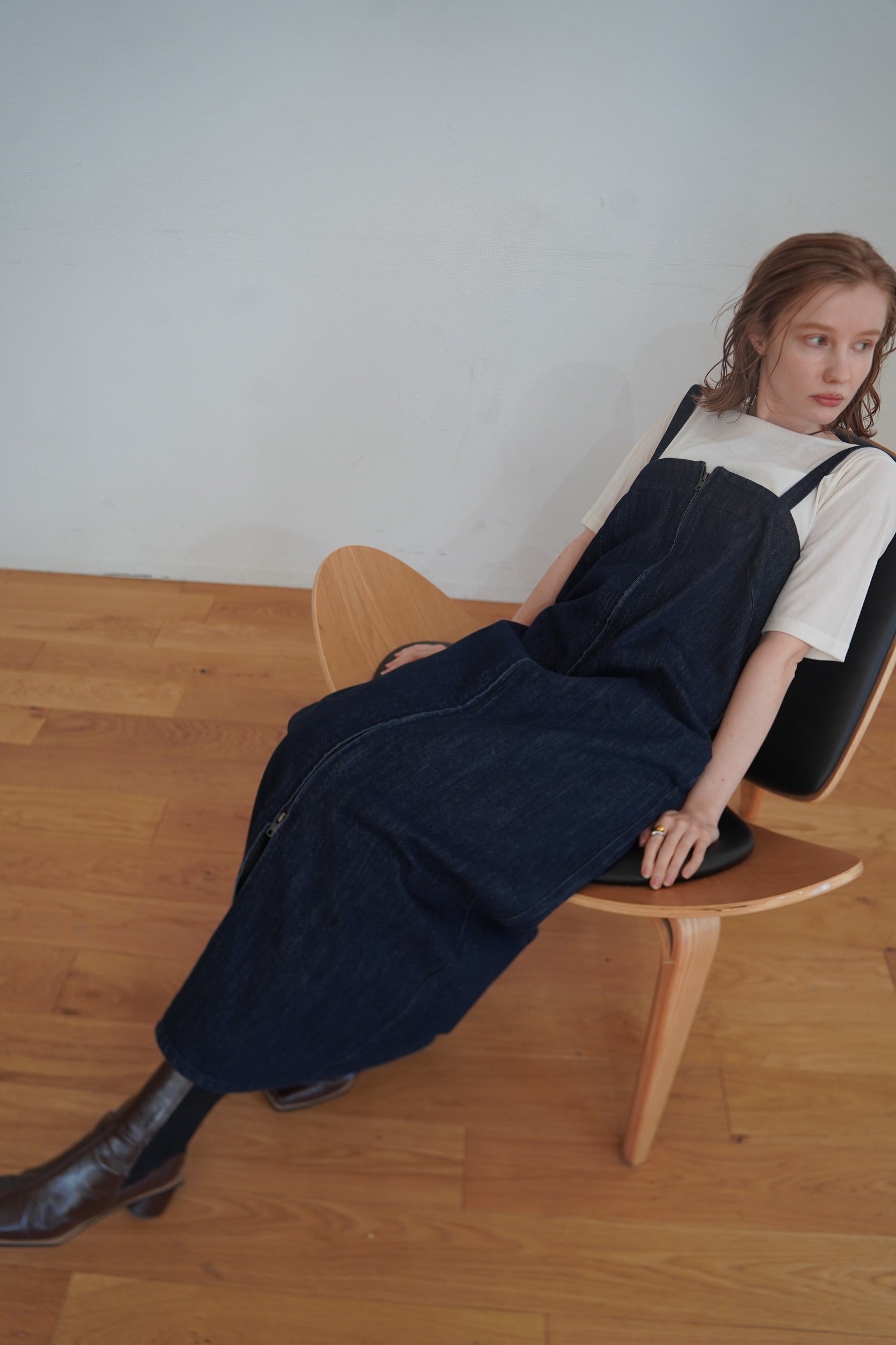 Denim bear zip one-piece – WELINOA