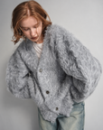 Shaggy mohair cardigan