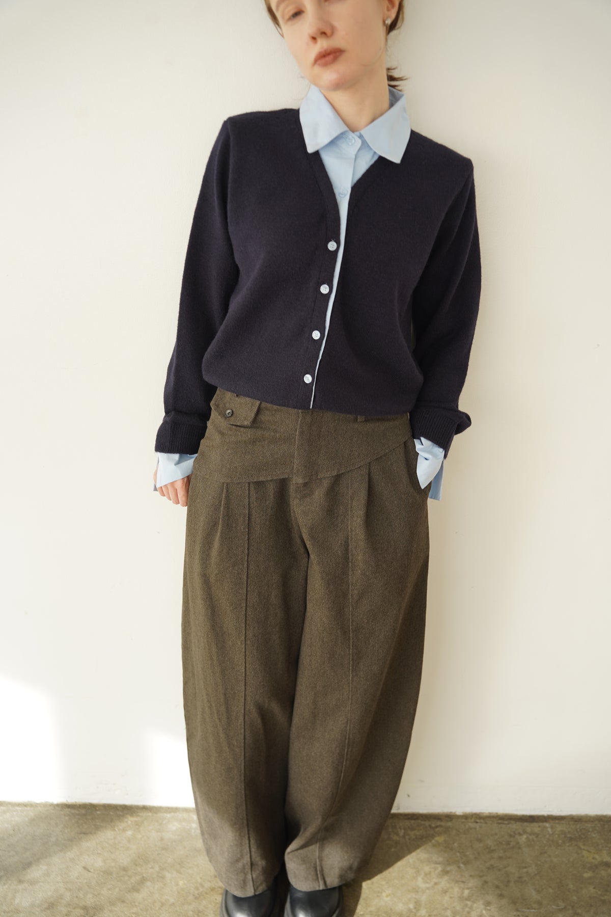 Shirt docking knit cardigan