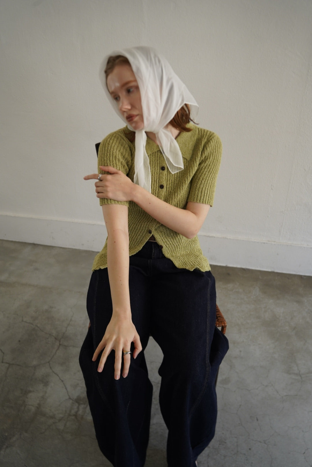 Bouclé knit polo
