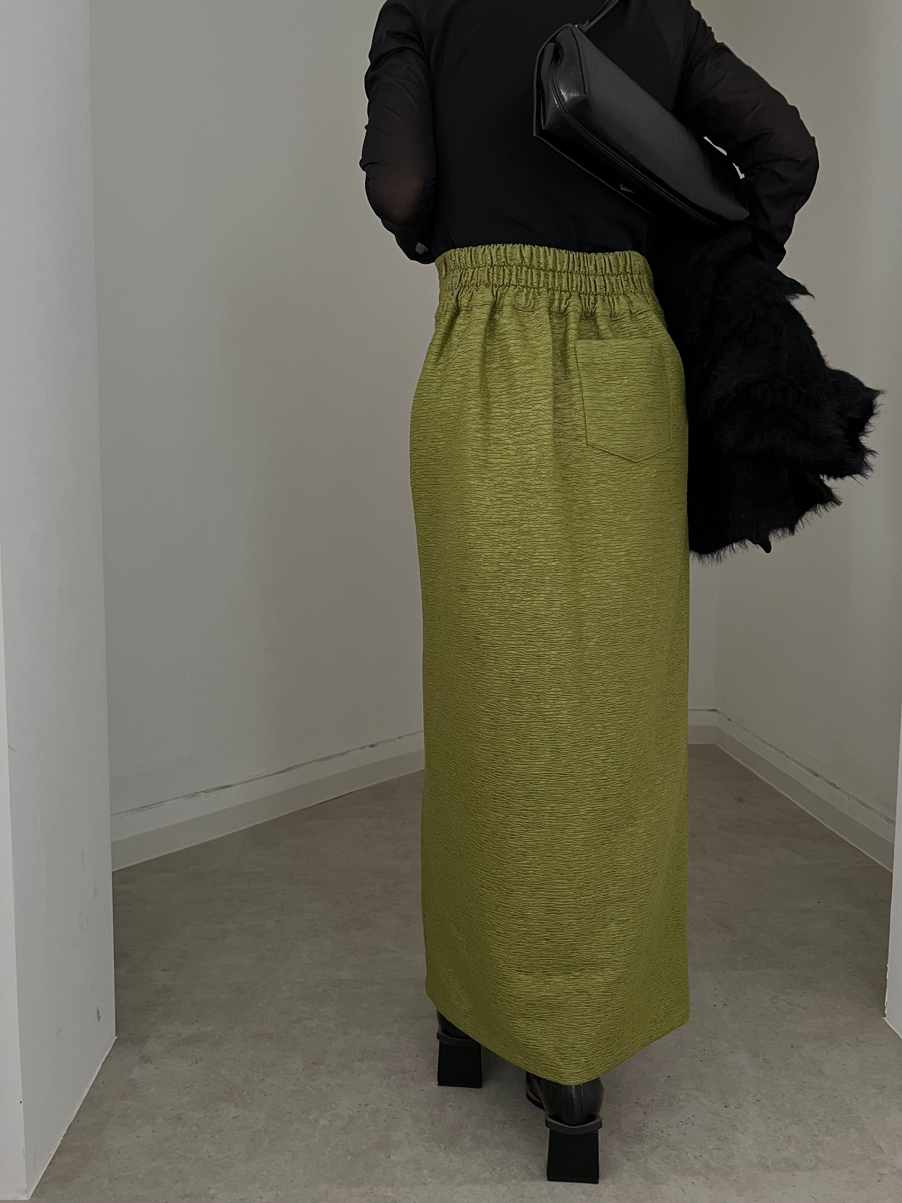 Jacquard slit skirt