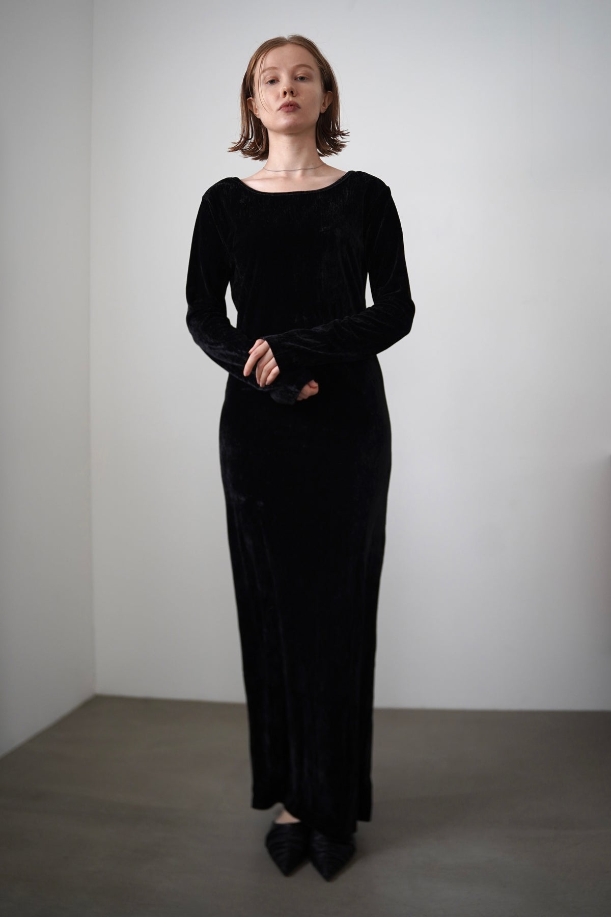 Velours back open one-piece