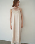 Race satin camisole one-piece