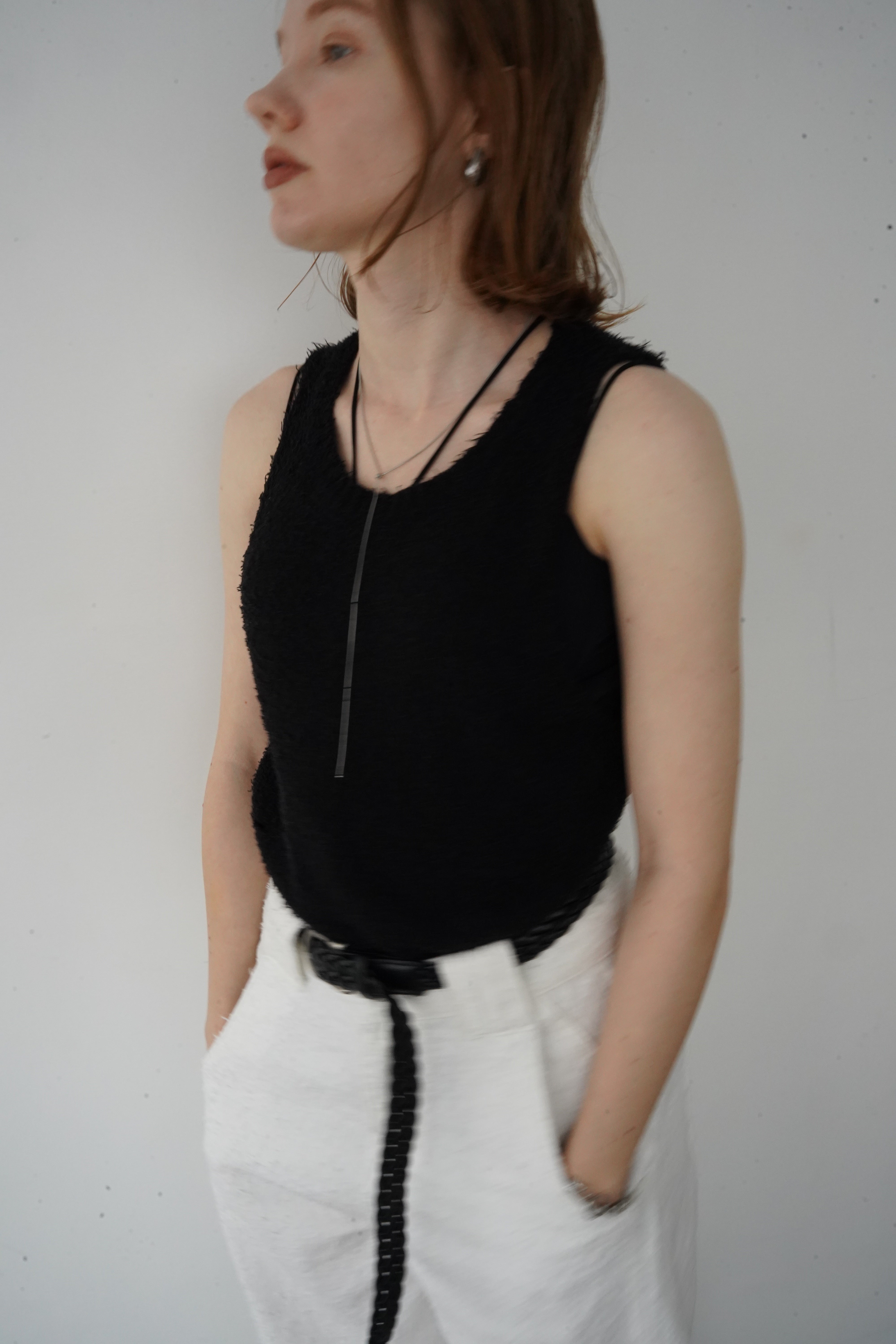 Back open knit tops