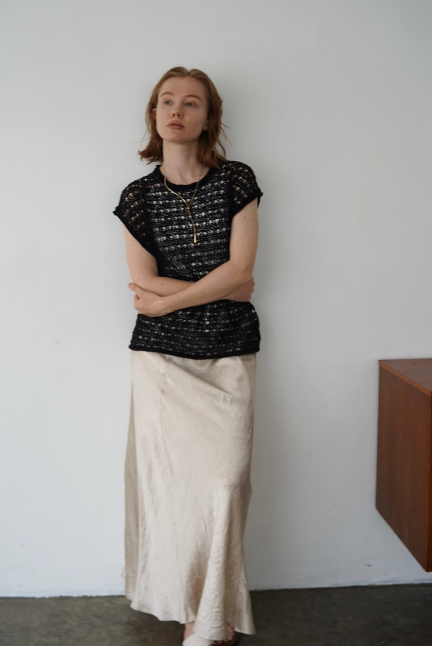 Openwork knit top