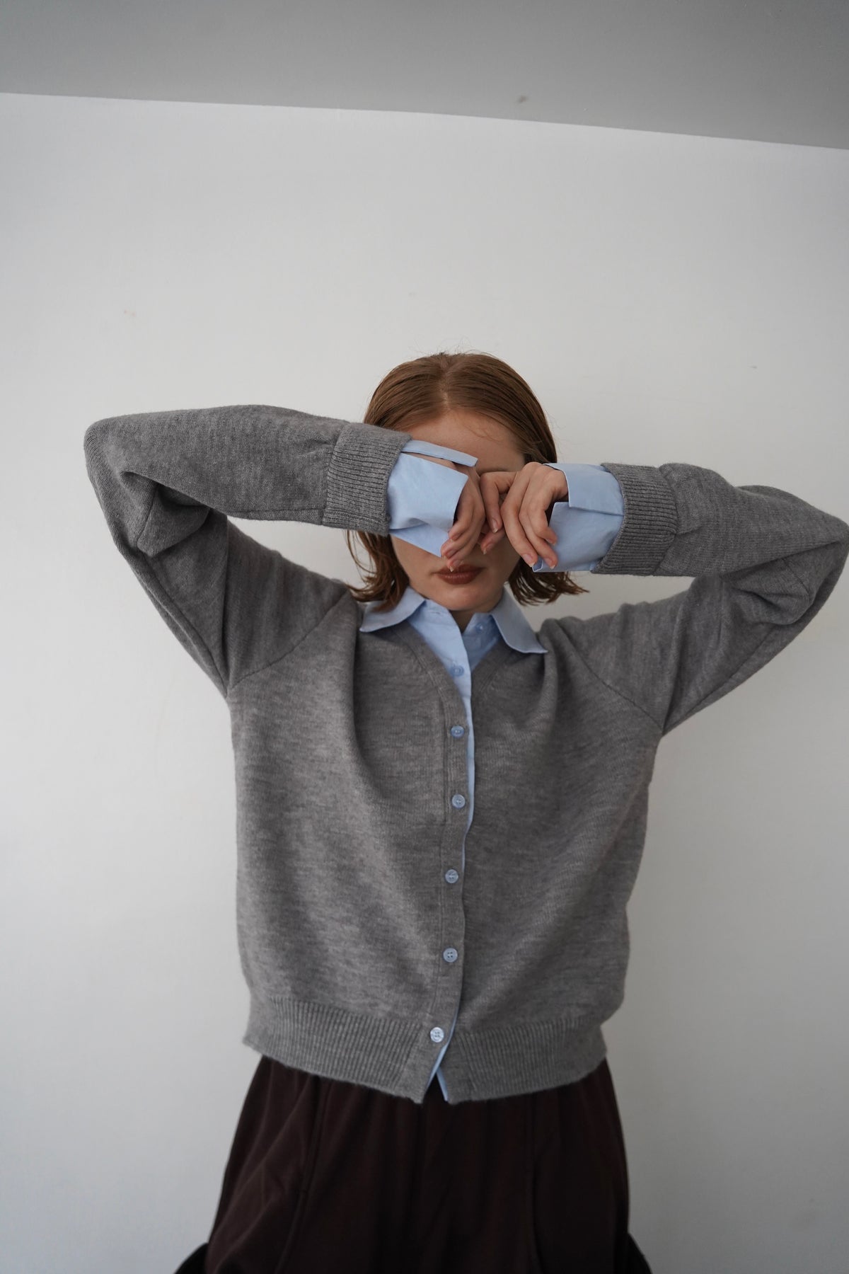 Shirt docking knit cardigan