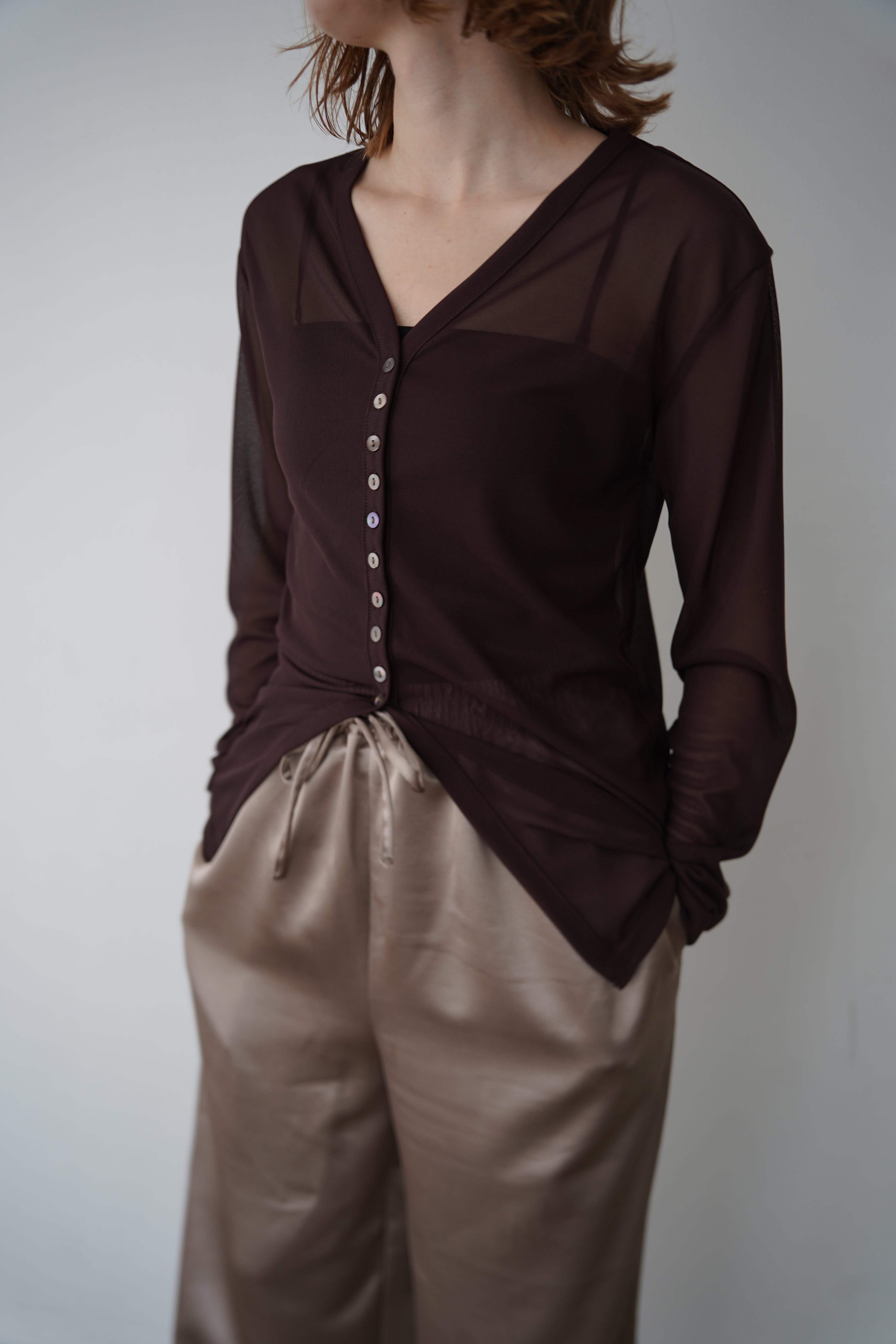 Sheer bustier cardigan