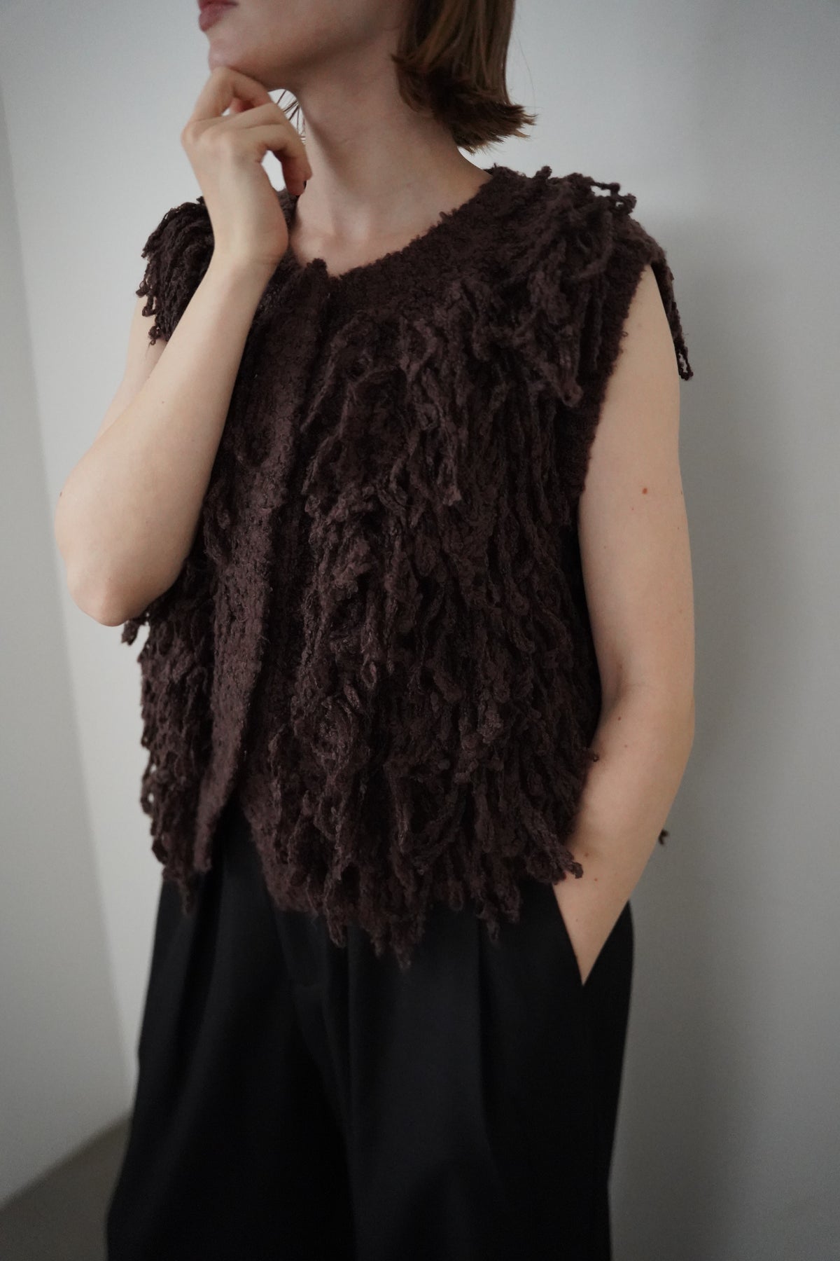Boucle fringe vest