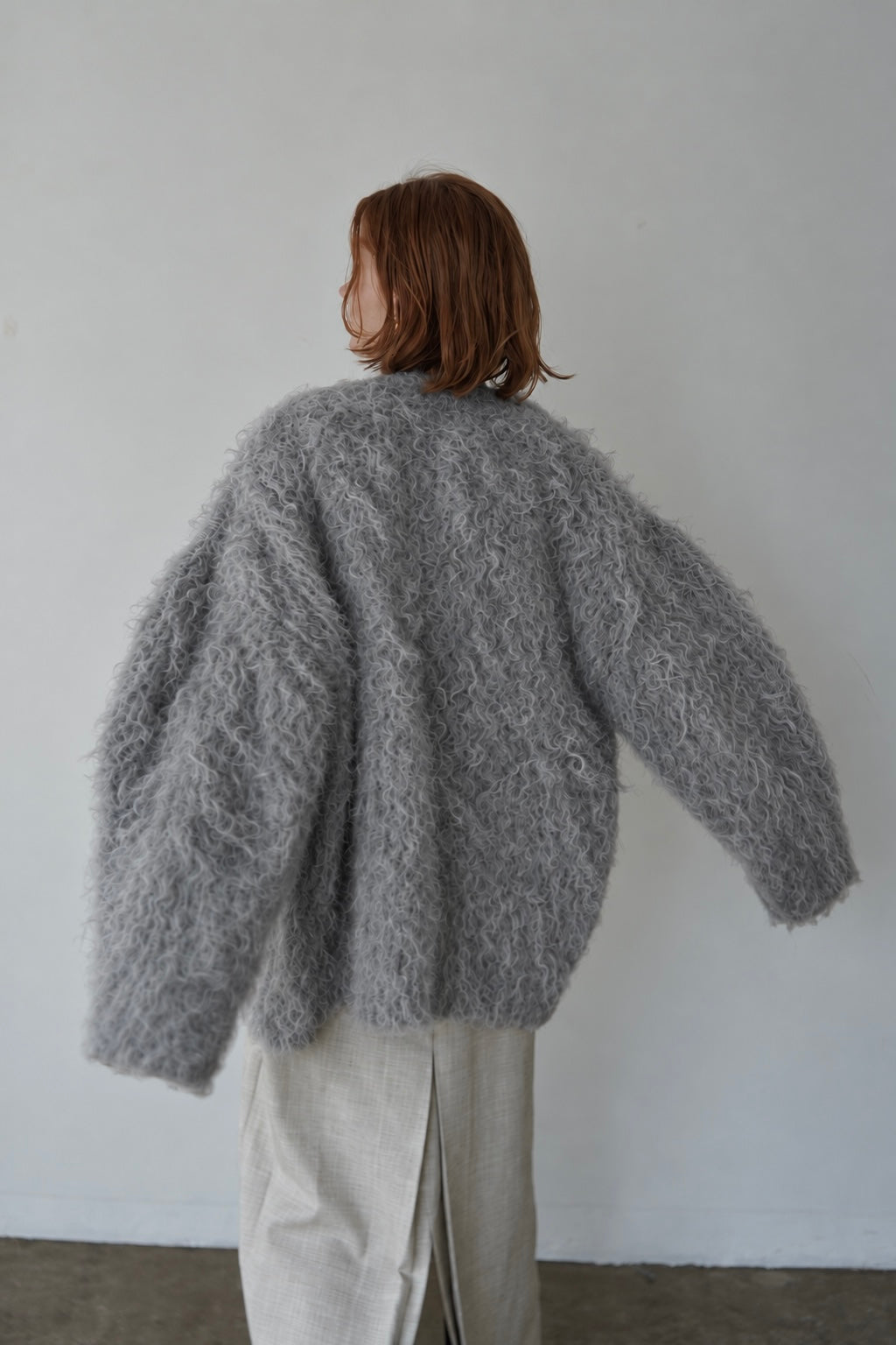 Shaggy mohair cardigan