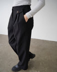 Button tuck slacks