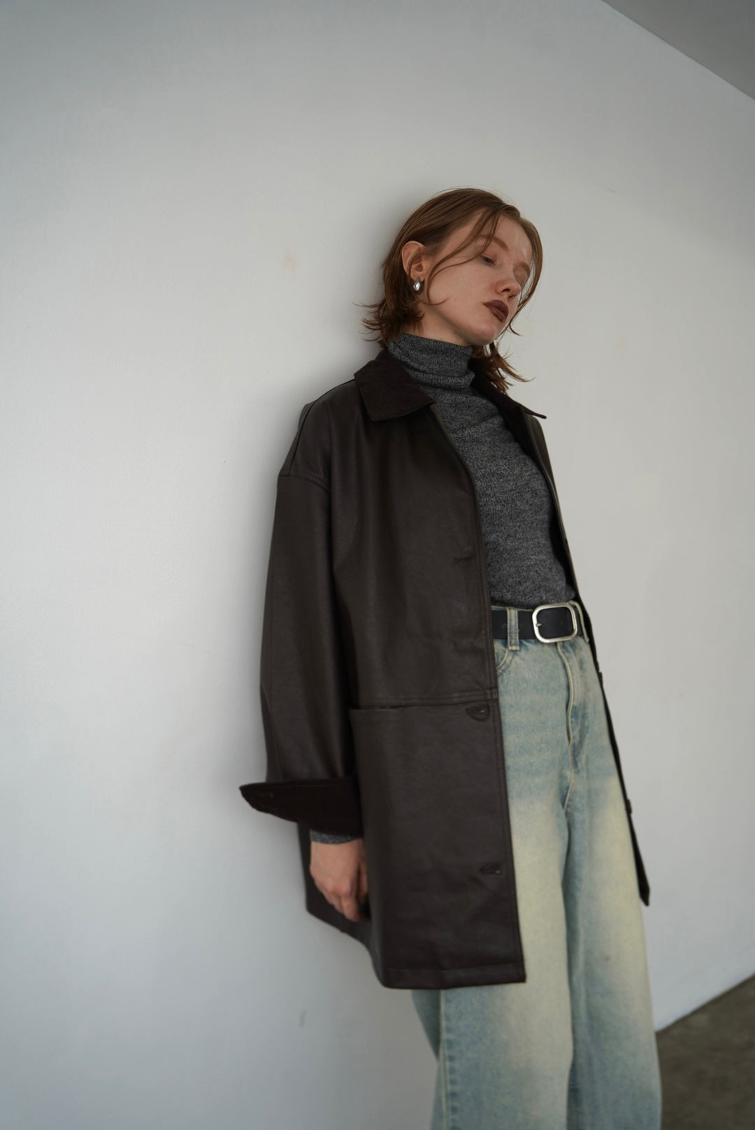 Collar corduroy leather JK