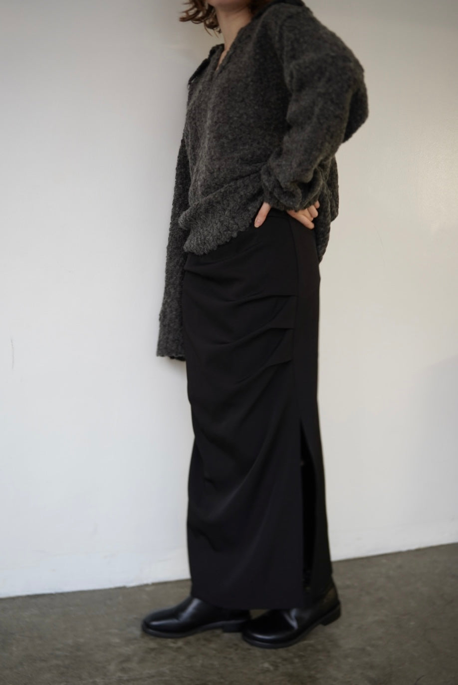 Tuck drape skirt