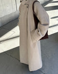 Stand neck Raglan sleeve long coat