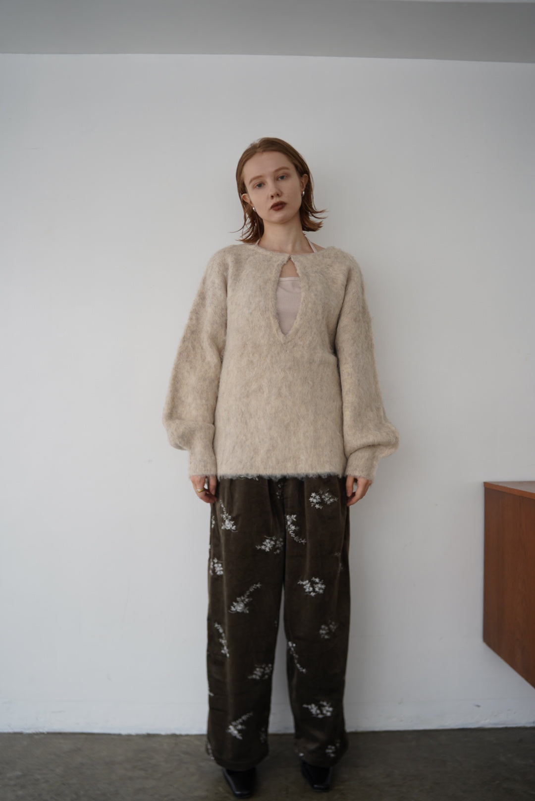 Deep skipper mohair knit