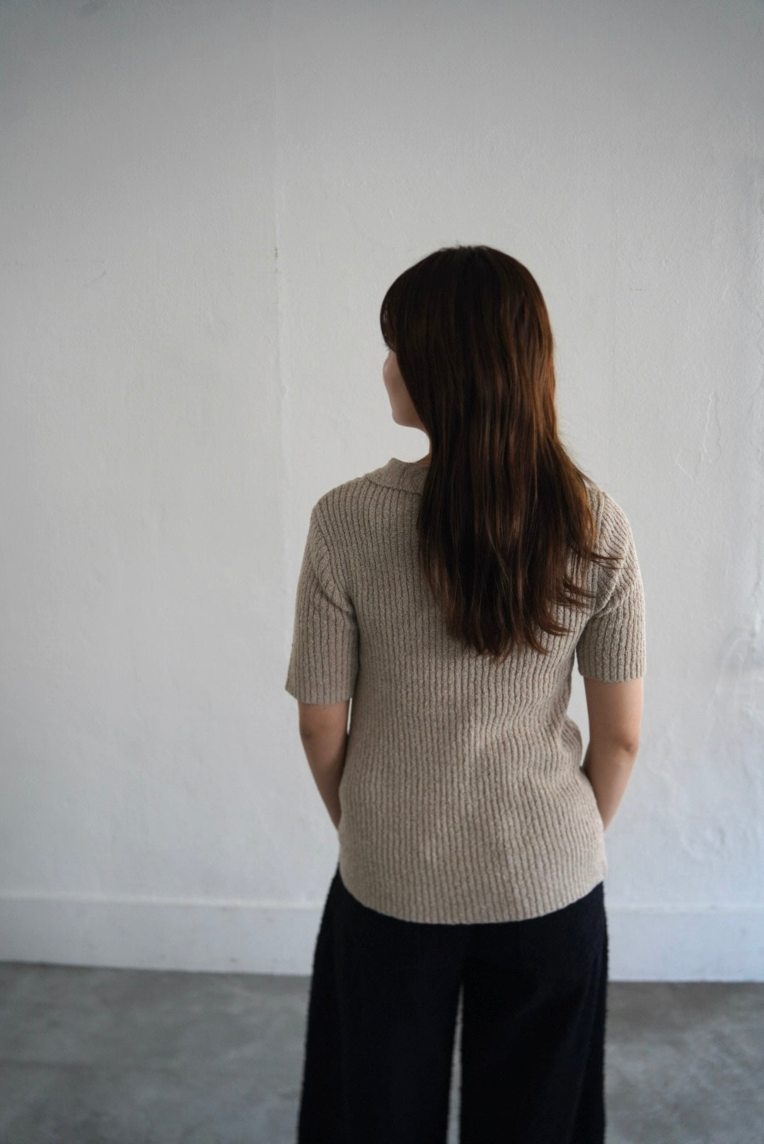 Bouclé knit polo
