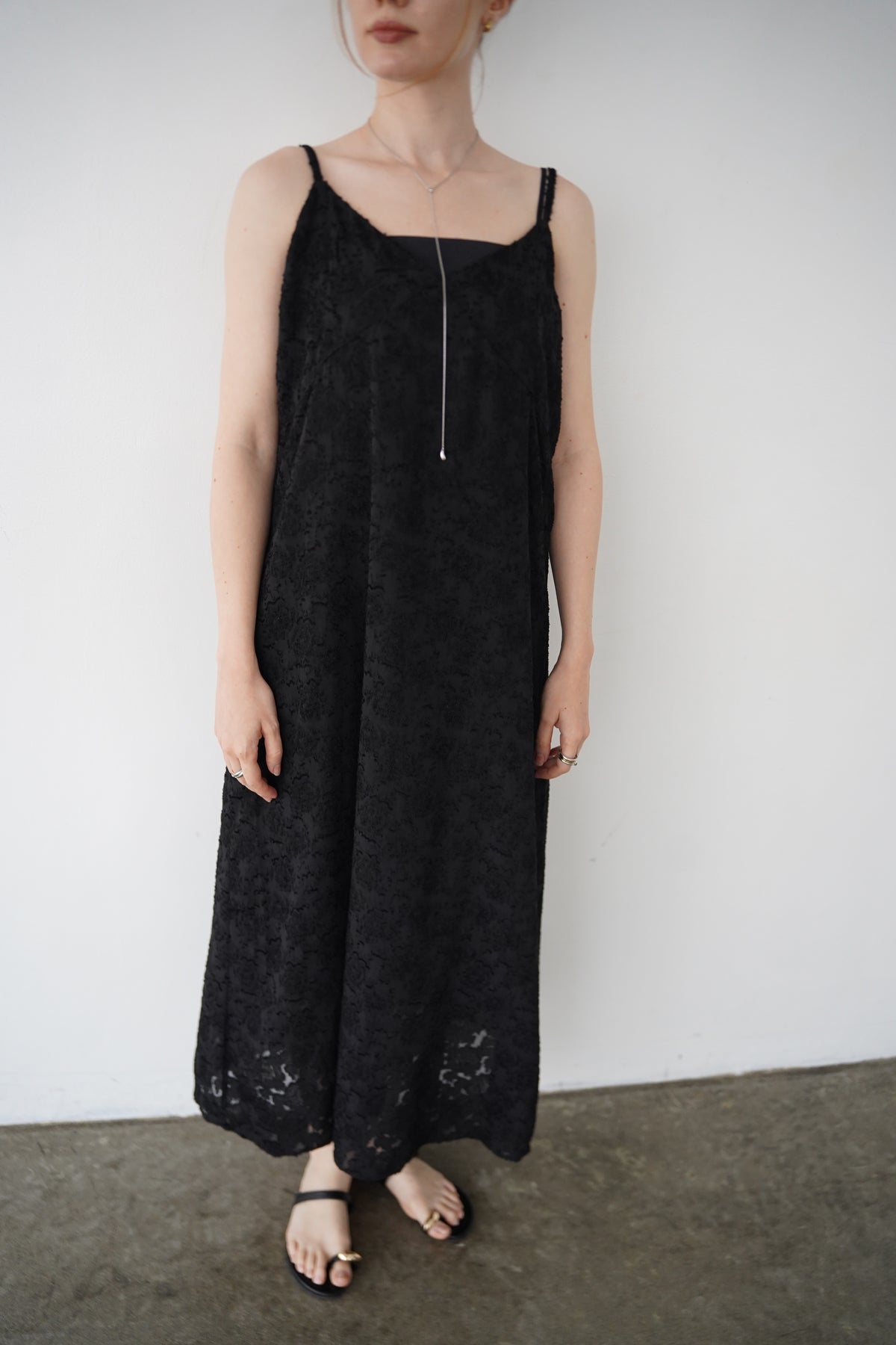 Jacquard camisole one-piece