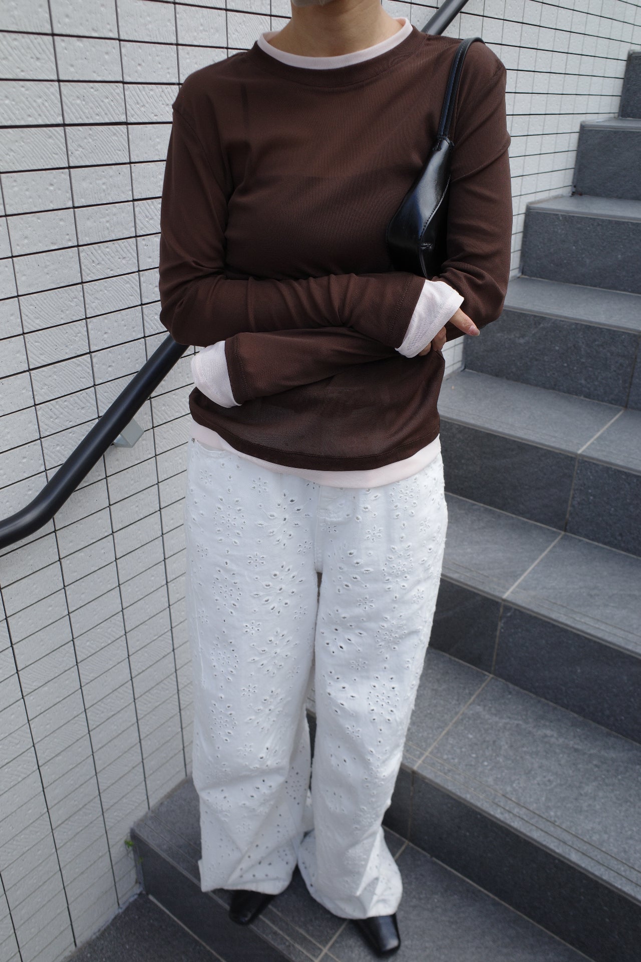 Layered see-through top