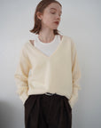 【予約販売】-10月下旬発送-Deep Vneck layered knit SET