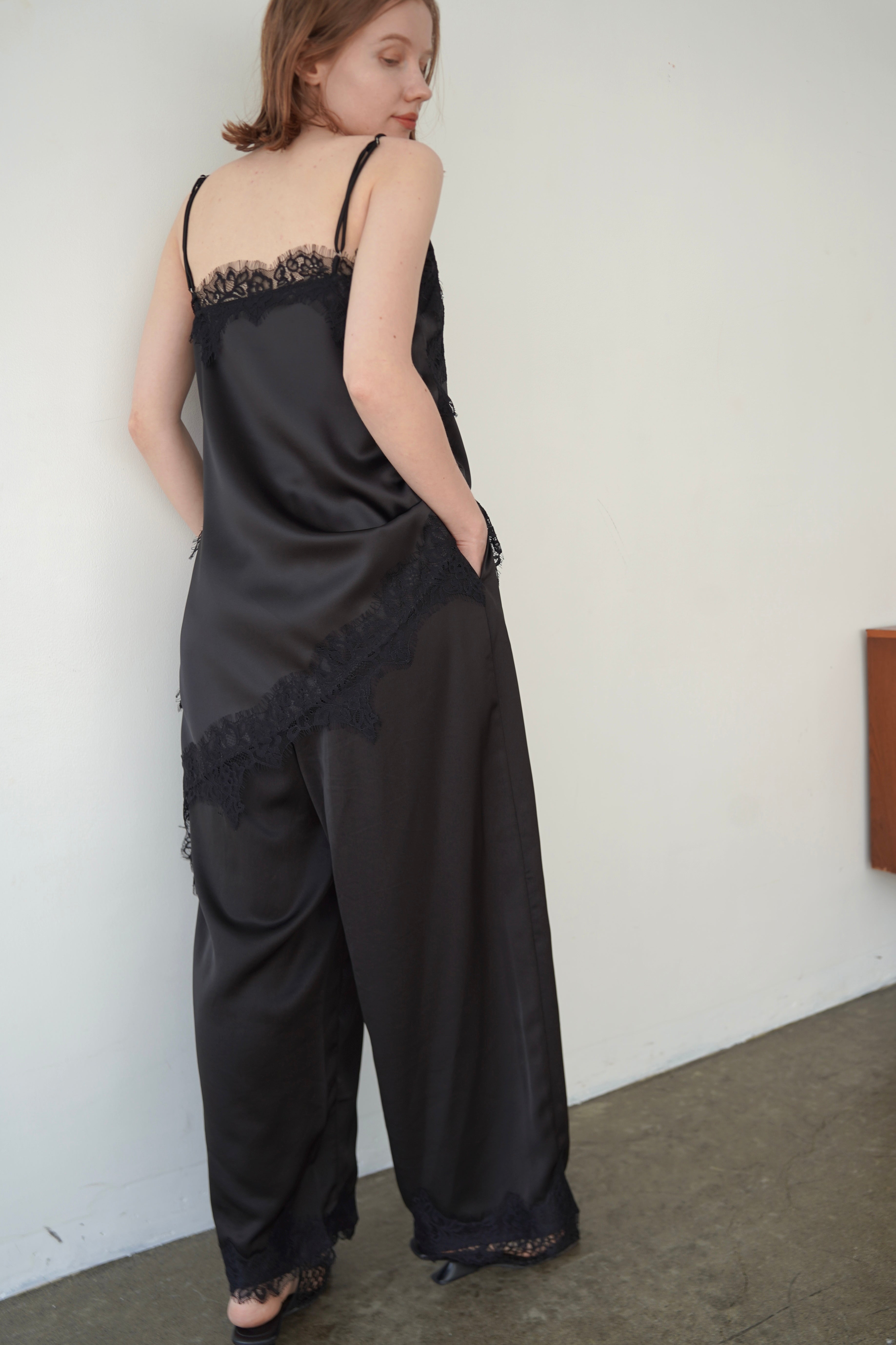 Sier race satin camisole