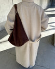 Stand neck Raglan sleeve long coat