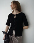 Front button half sleeve top