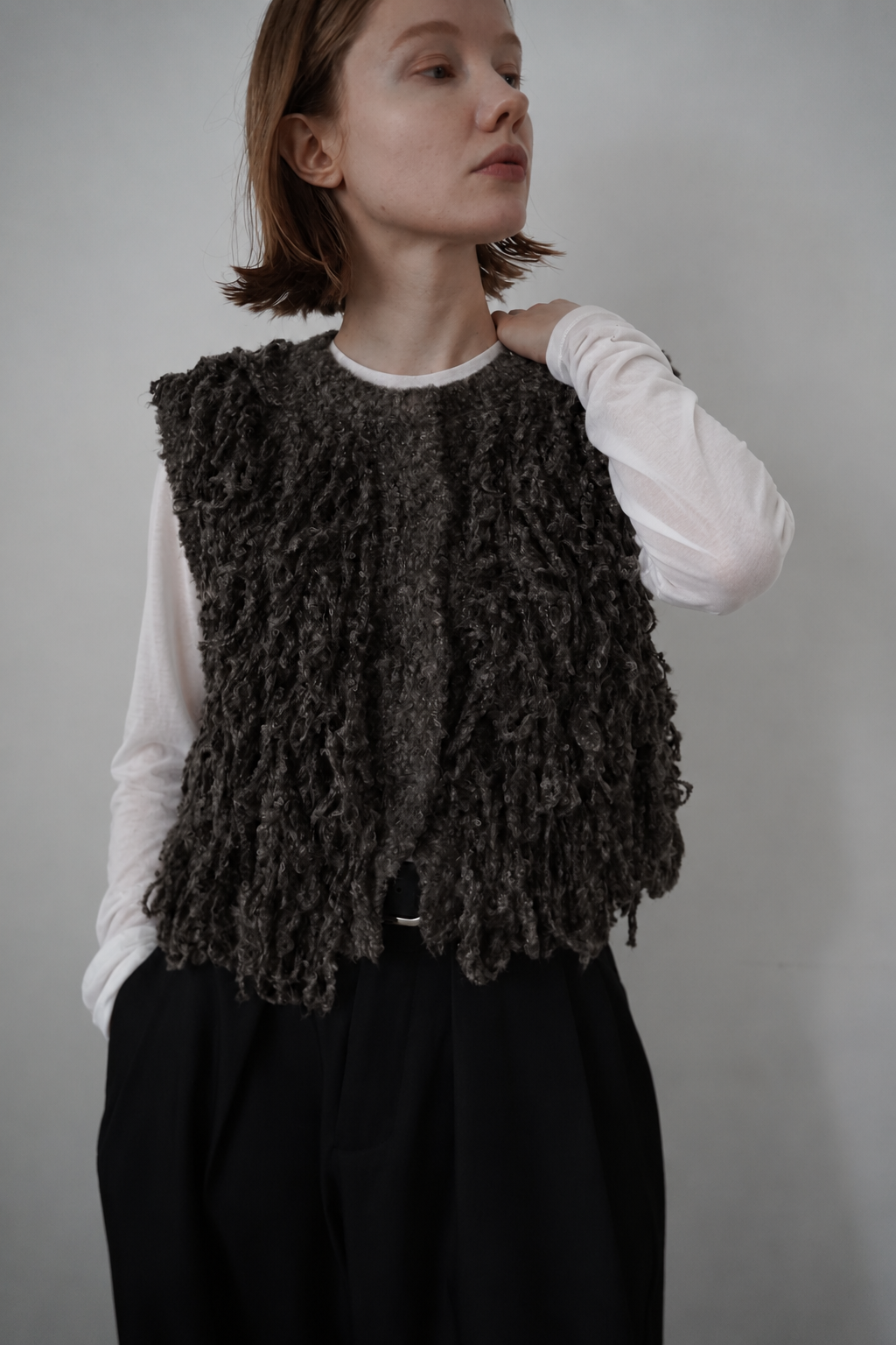 Boucle fringe vest