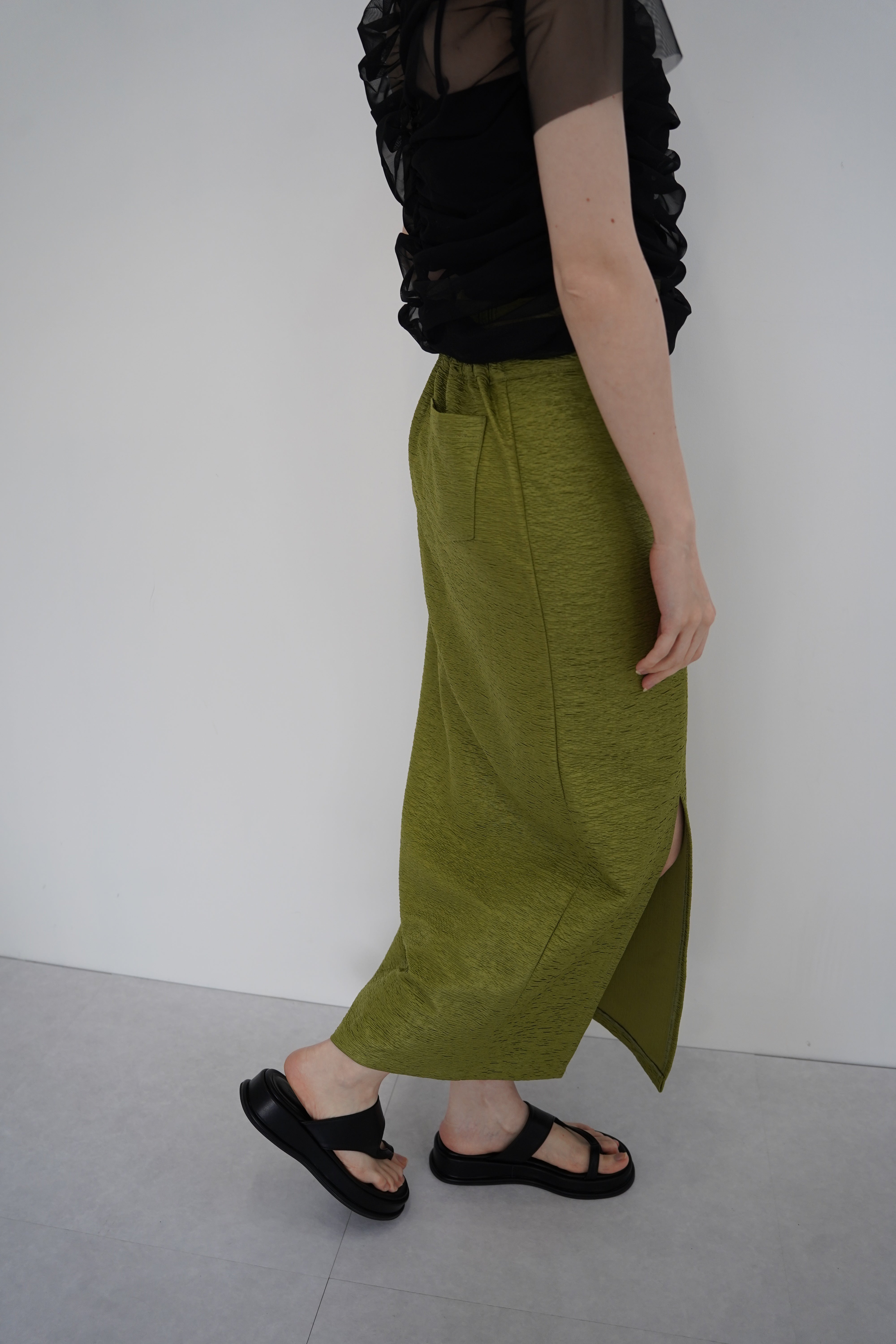 Jacquard slit skirt