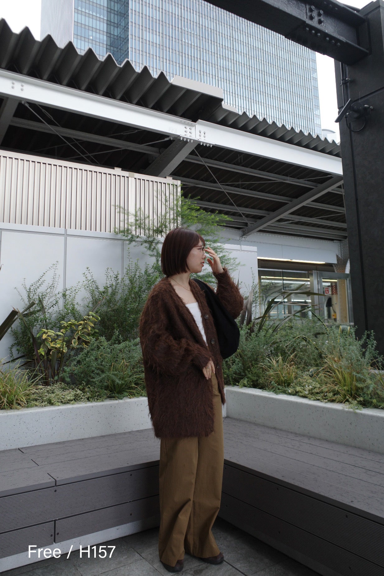 Shaggy mohair long cardigan