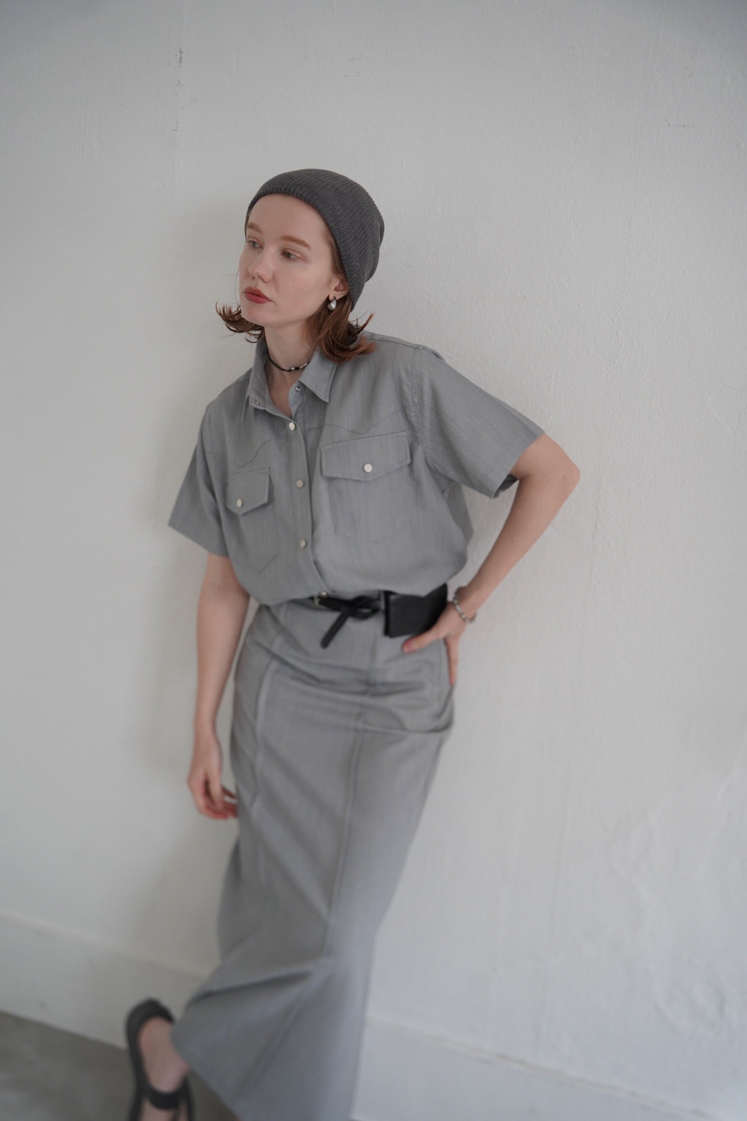 Switching  long skirt