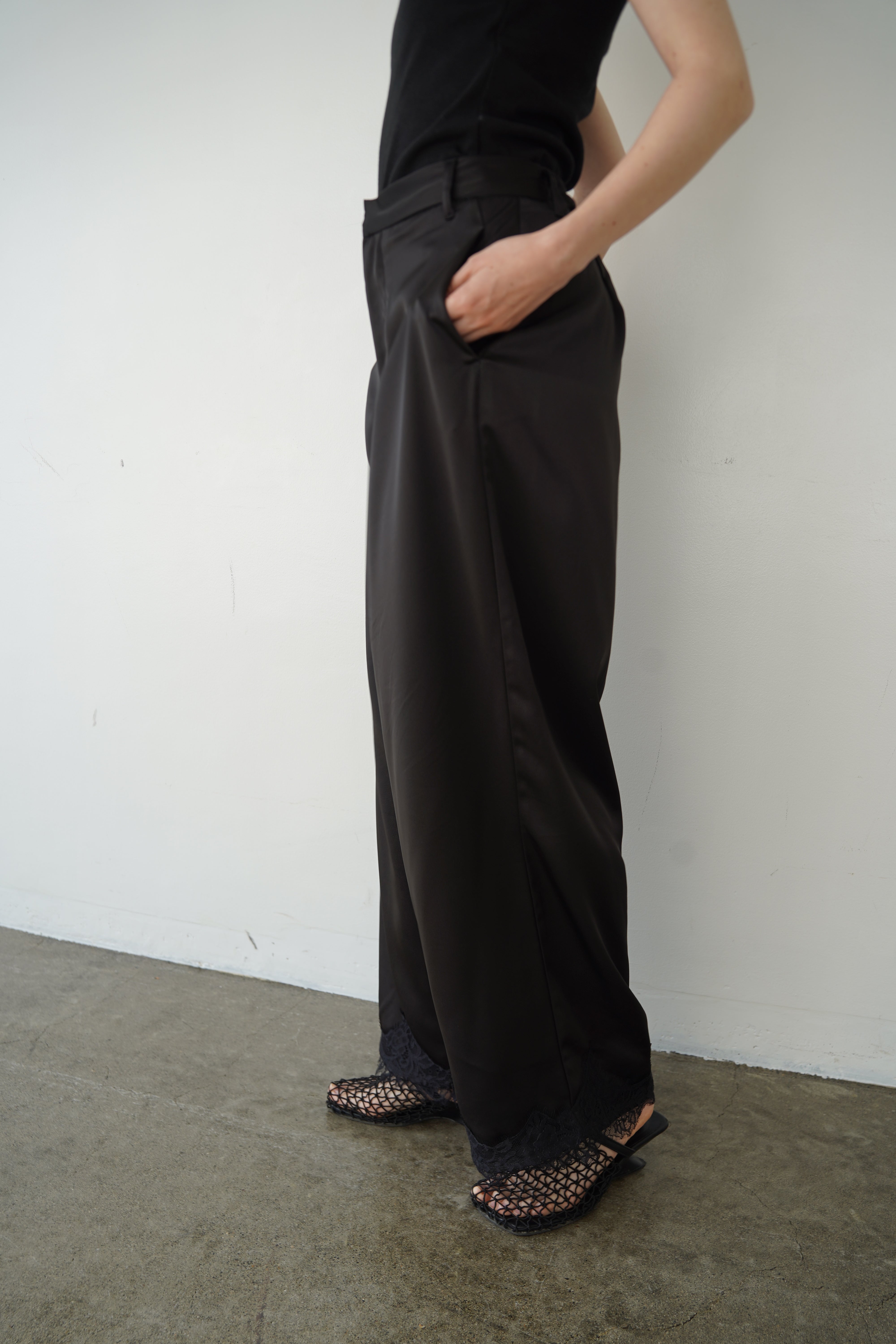 【SET】Race satin pants