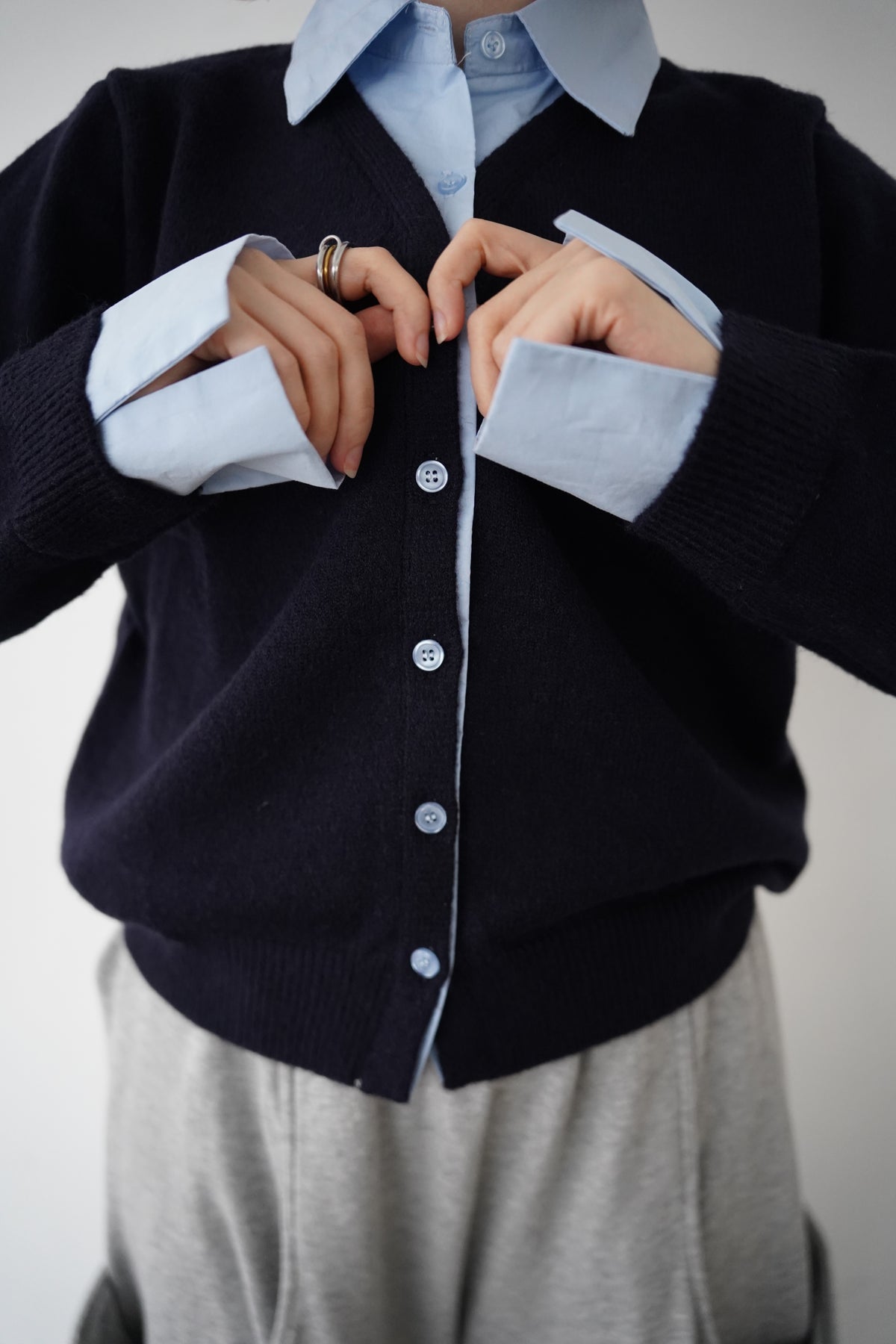 Shirt docking knit cardigan
