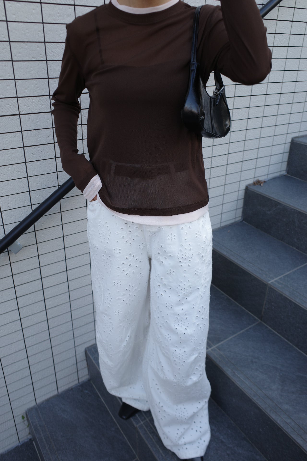 Layered see-through top