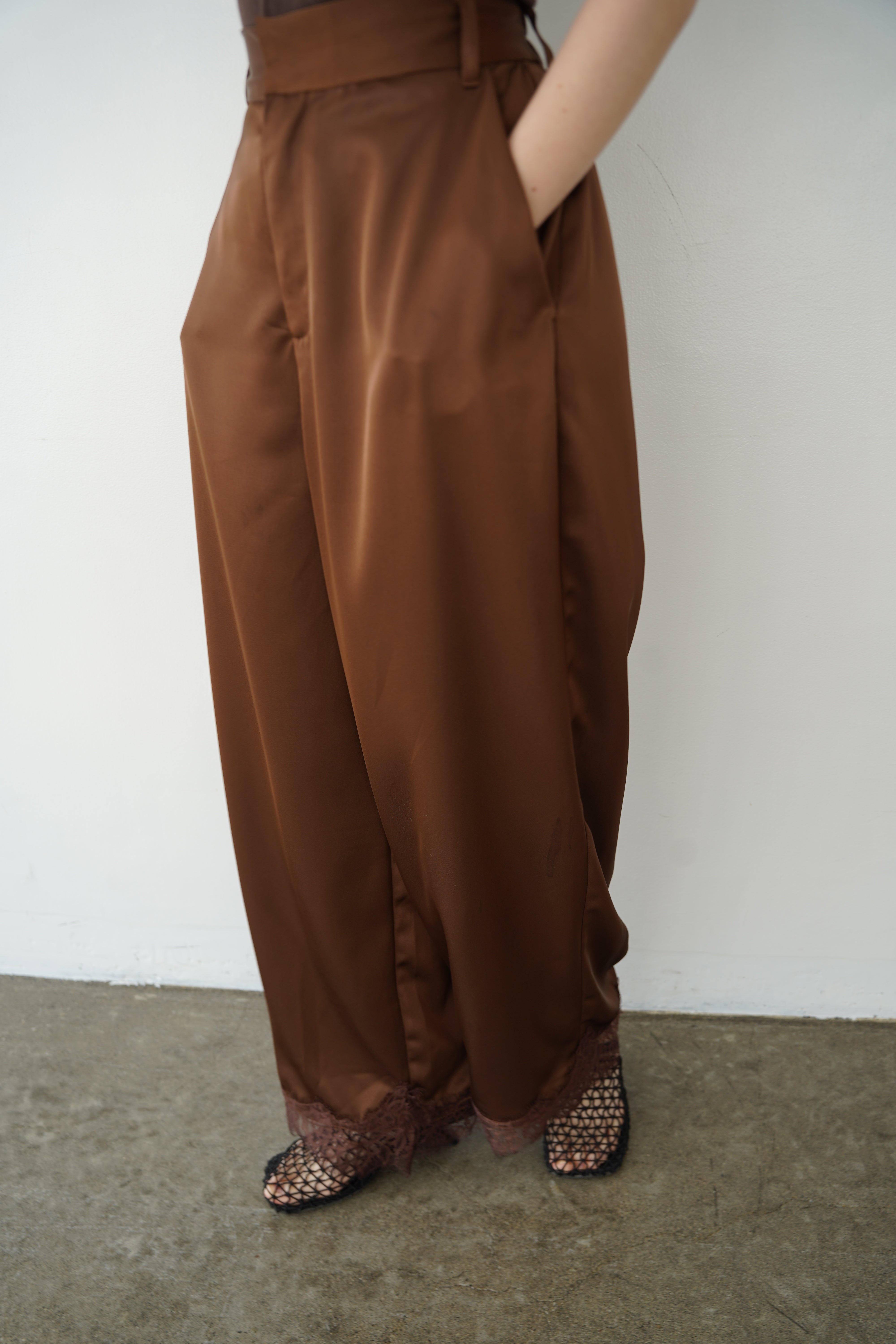 【SET】Race satin pants