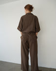 Woven tuck pants
