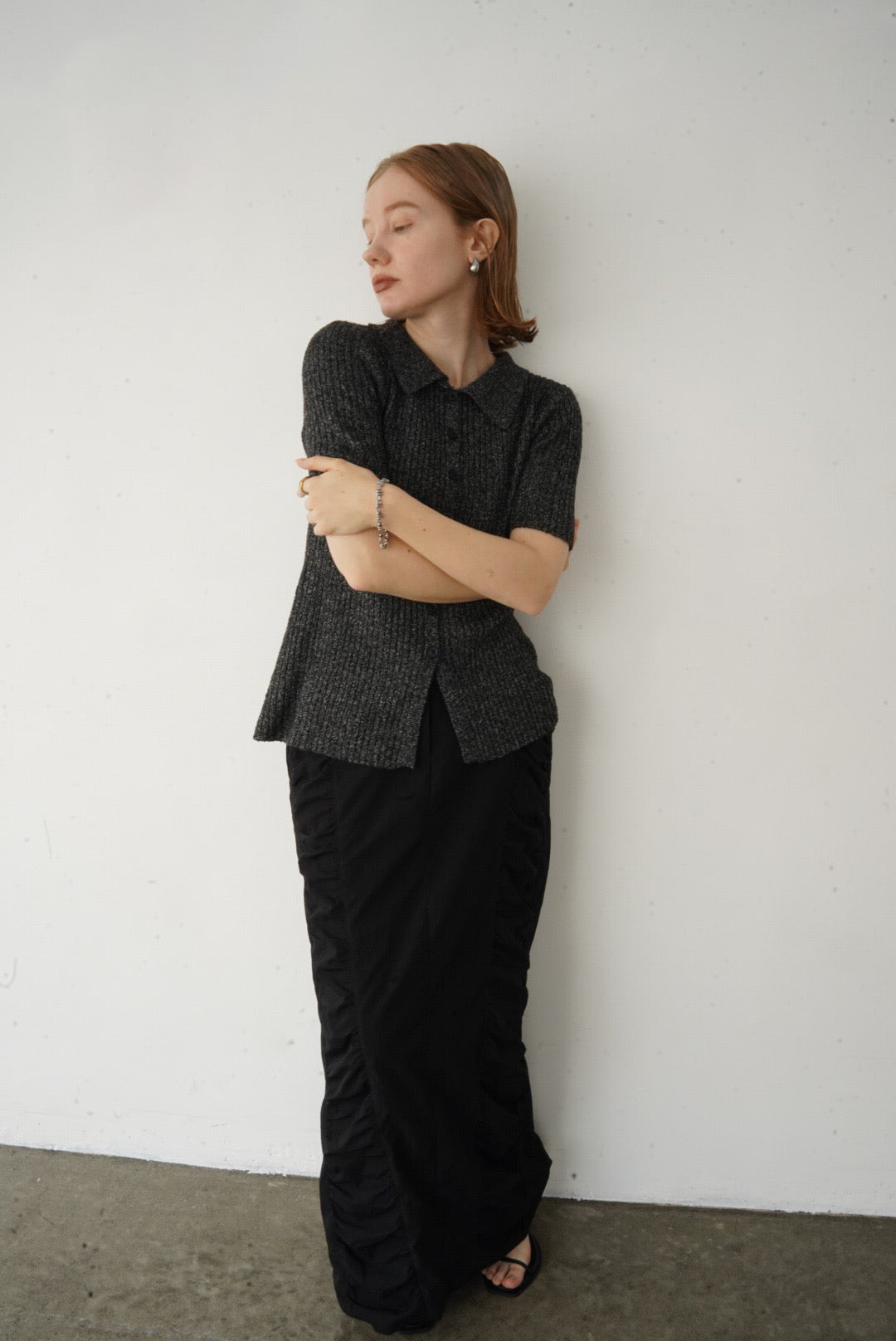 Bouclé knit polo