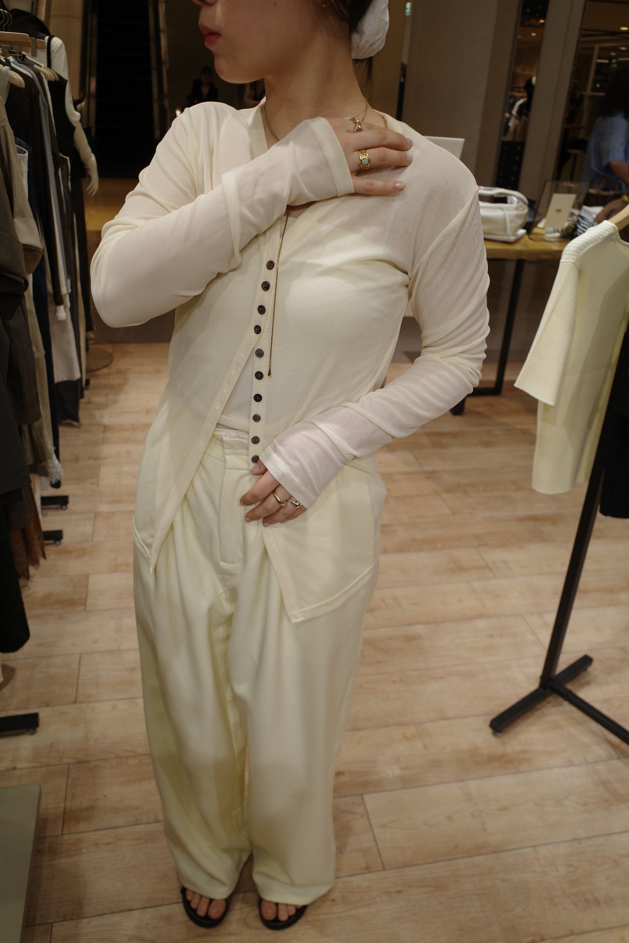 Sheer bustier cardigan