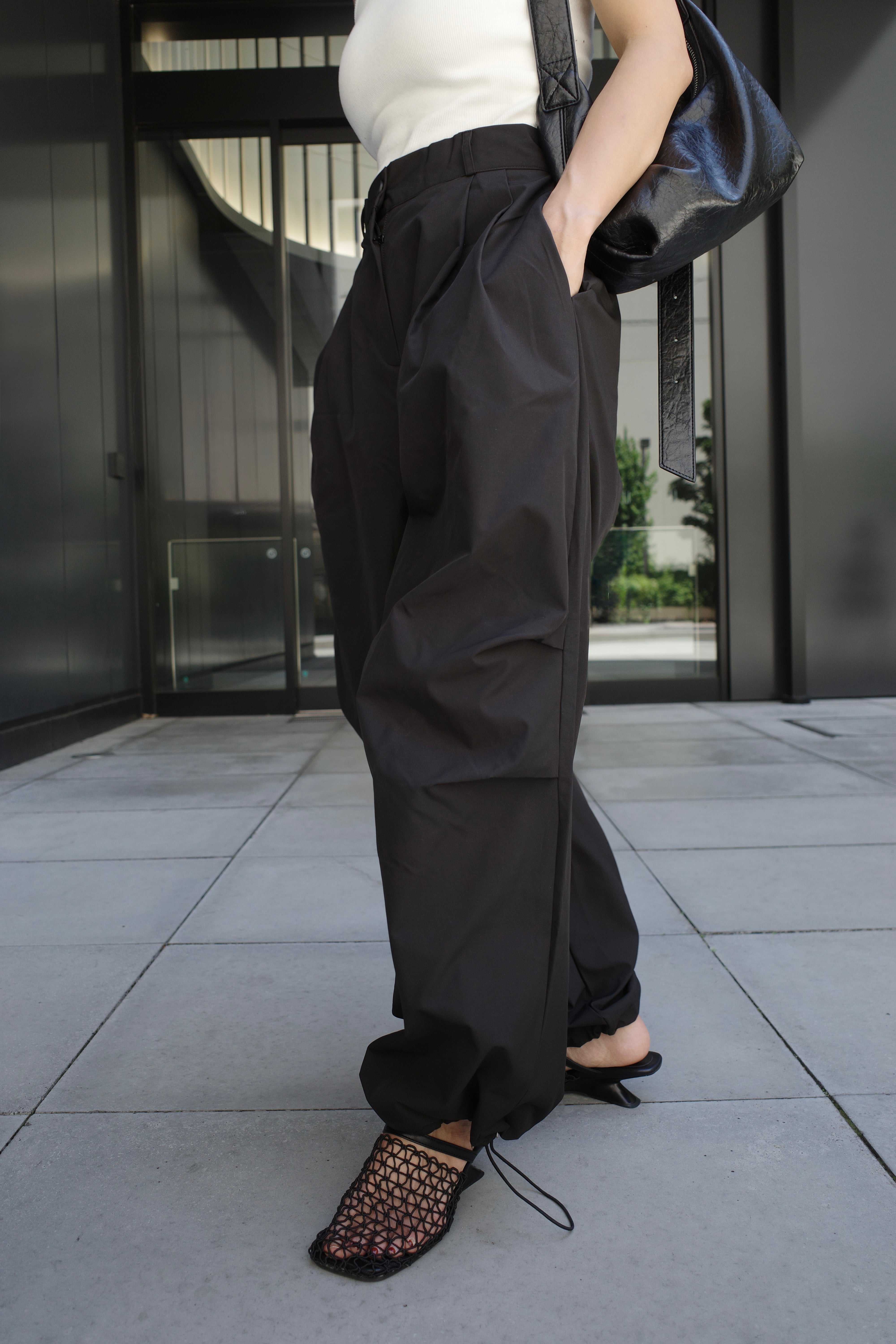 Water repellent parachute pants
