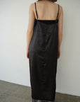 Race satin camisole one-piece