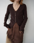 【再入荷】Vneck button lib cardigan