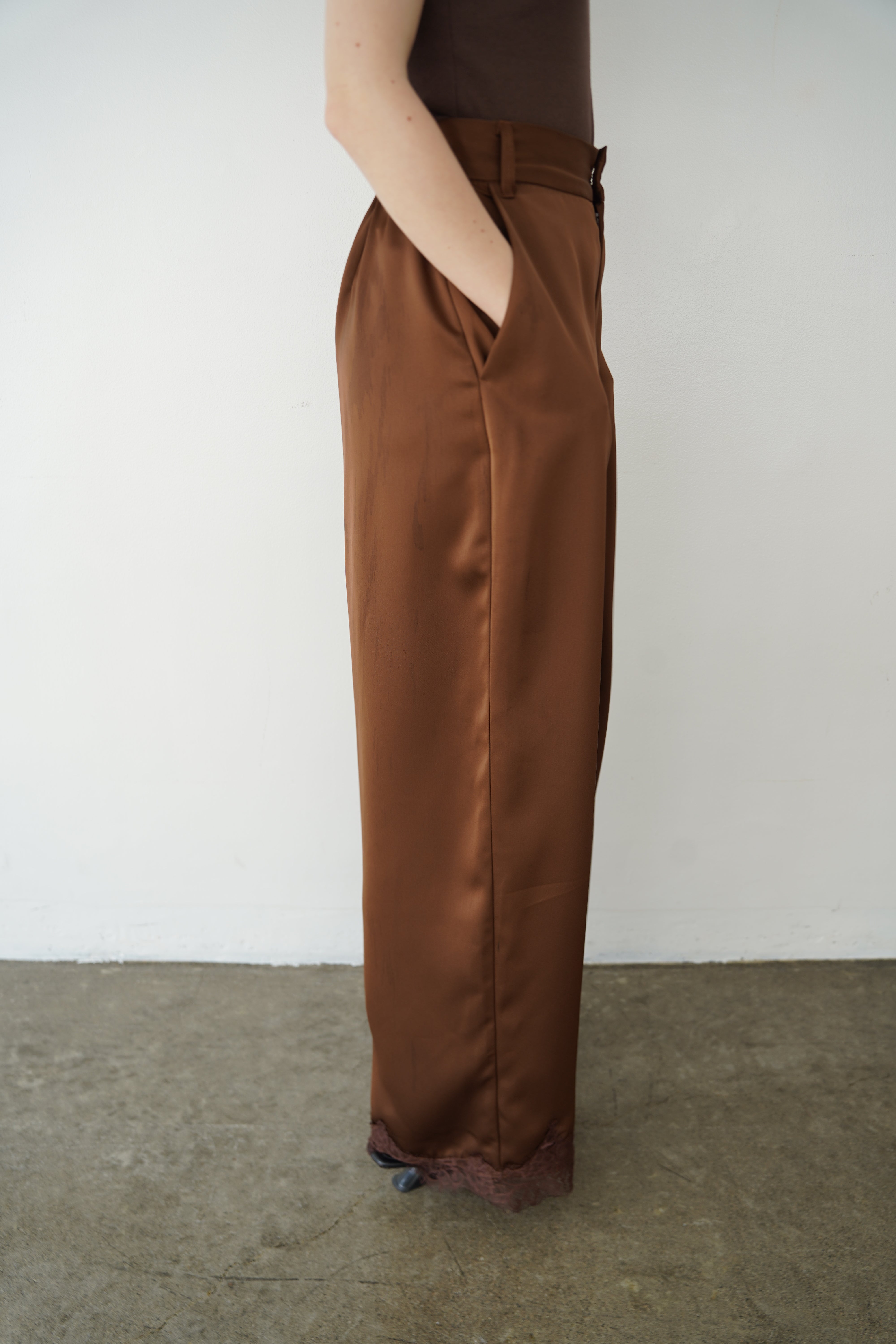 【SET】Race satin pants