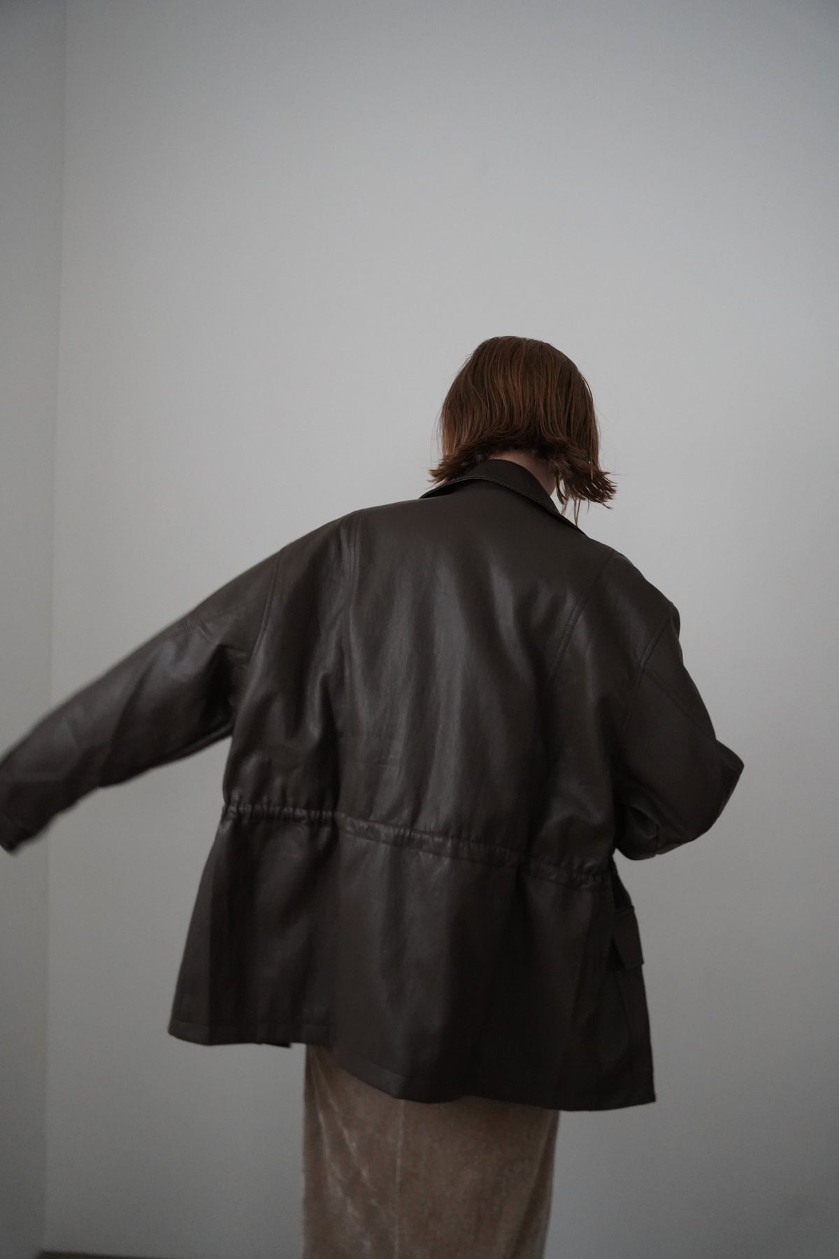 String leather jacket