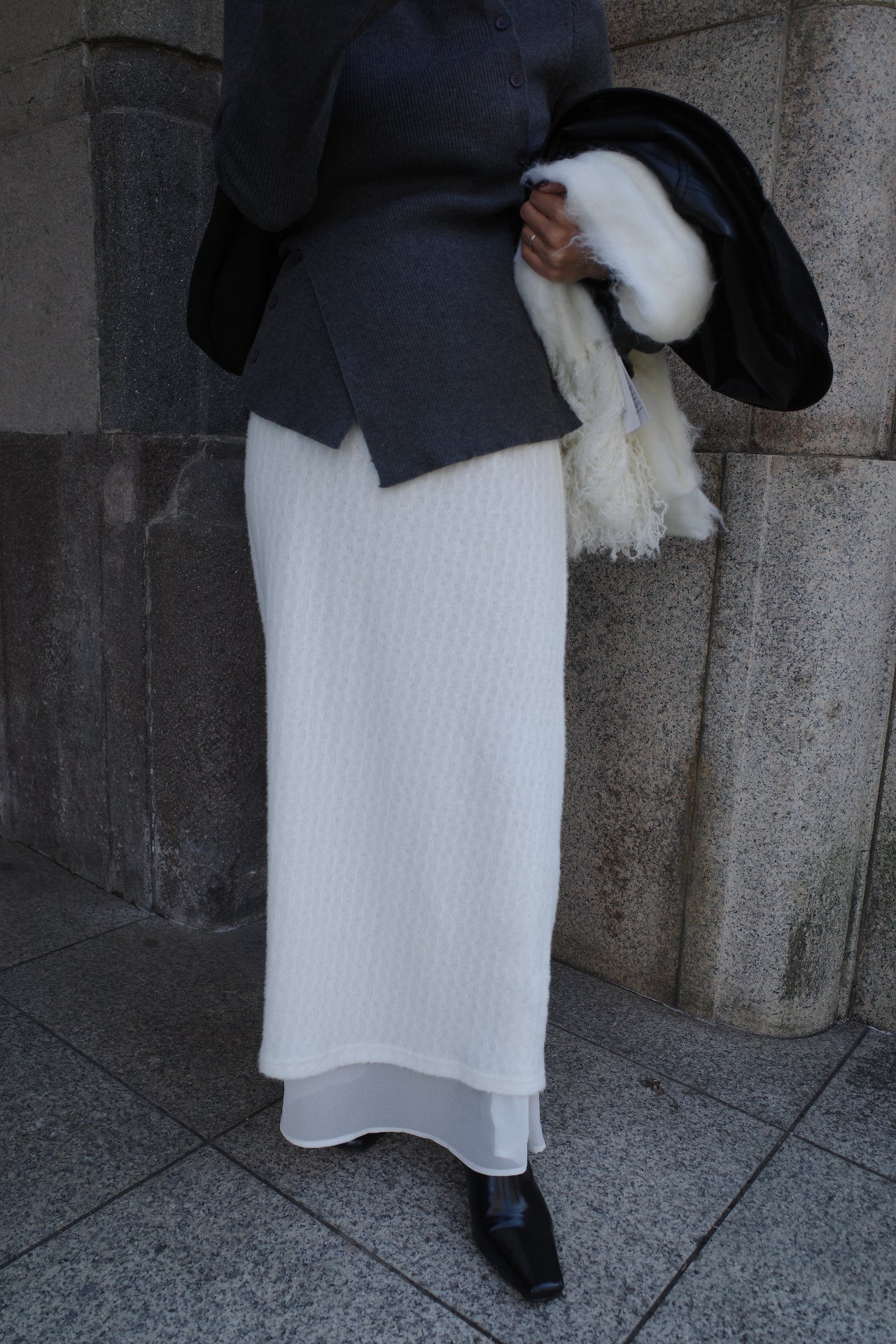 Alpaca layered skirt