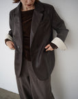 Bi-color cuffs leather jacket
