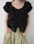 Shirring  puff volume tops