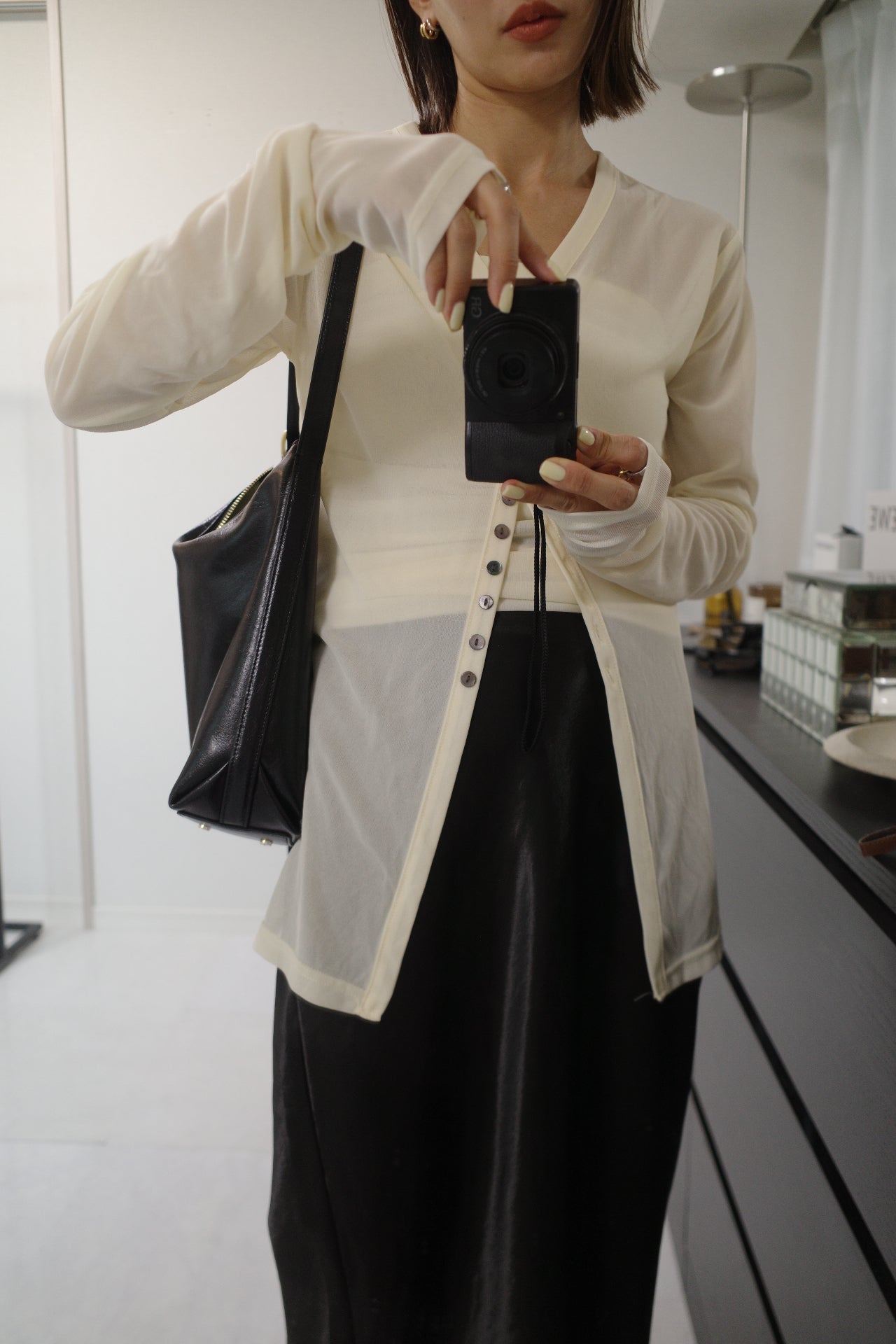 Sheer bustier cardigan