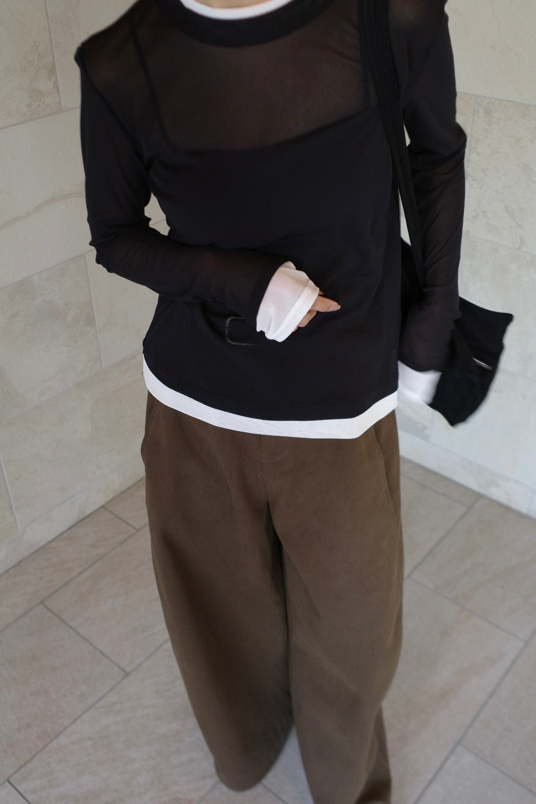 Layered see-through top