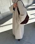 Stand neck Raglan sleeve long coat